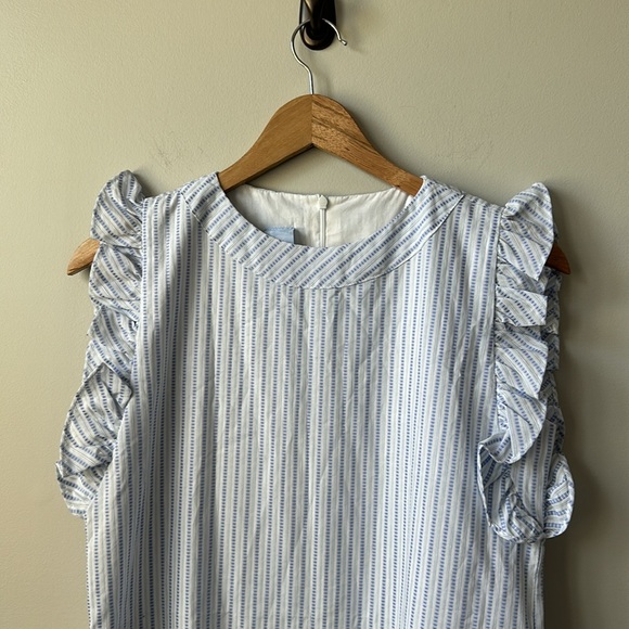 Women’s Bella Bliss Ruffle Sleeve Linen Blend Shift Dress S - Picture 3 of 10